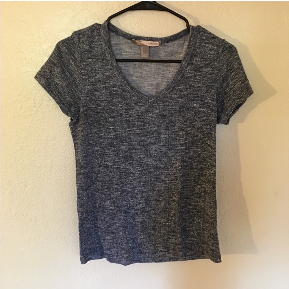 F21 navy colored textured design v-neck